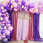 Purple Sequin Backdrop 4 Panels 2FTx8FT Glitter Party Photo Background - Image 2