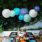 PaperLanternStore.com Ultimate 20pc Sky Blue Variety Paper Lantern Party Pack - Assorted Sizes of 6, 8, 10, 12 Inch (5 Round Lanterns Each) for Weddings, Birthday, Events and Decor by Quasimoon - Image 4