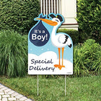 Big Dot of Happiness Boy Special Delivery - Baby Shower Decorations - Blue It's A Boy Stork Baby Announcement & Welcome Yard Sign by BigDotofHappiness