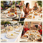Glowserve 350 PCS Scalloped Plastic Plates Dinnerware Set for 50 guests - Image 3