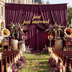 50x14ft Burgundy Backdrop Curtains for Wedding Party, 10 Panels 14 ft Long Back Drop Cloth, Wrinkle-Free Polyester Drapes for Birthday, Baby Shower, Stage Photography Background - Image 5