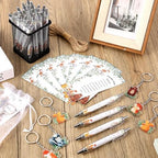 145 Pieces Woodland Baby Shower Favors for Guest Woodland Animals Ballpoint Pens and Keychains Party Favors Bulk Retractable Baby Shower Gifts Pens Gender Reveal Greeting Cards Souvenirs Prizes - Image 4