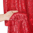 Red Glitter Sequin Backdrop Curtains 8ftx10ft Photo Drapes - Image 5