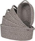 CubesLand Small Storage Basket Cotton Rope Organizer Baskets for Shelves by CubesLand