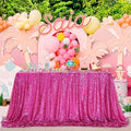 QueenDream Tablecloth Hot Pink Birthday Decorations: 90x90 Inch Sequin Tablecloth Drapes Glitter Fabric Wedding Party Table Overlay by QueenDream