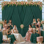 40x10FT Backdrop Curtains with Rod Pockets - Wrinkle Free Photo Stage Backdrop 8 Panels Curtains Drapes for Photography Wedding Party Baby Shower Decorations (Blackish Green) - Image 3