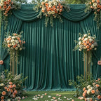 50ft x 10ft Wrinkle Free Hunter Green Wedding Backdrop Curtains for Party Bridal Shower Reception Decorations Green Fabric Curtain Backdrops Drapes for Photography Baby Shower Birthday Background - Image 3