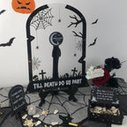 Personalized Gothic Halloween Wedding Guest Book Alternative Tombstone Box - Image 3