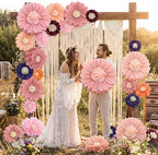ForraFun 36 Pcs Morandi Giant Paper Flowers Decoration for Wall Sizes 10" to 24'' Tissue Paper Pom Poms in 5 Flower Wall Backdrop Decor for Fiesta Mexican Wedding Baby Shower Bridal Shower Party - Image 3