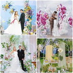Asee'm White Metal Wedding Arch Backdrop Stand Set of 3 (7.2FT, 6.6FT, 6FT) - Image 6