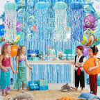 Chunful 12 Pcs Under the Sea Blue Jellyfish Lanterns Garlands Streamers - Image 5