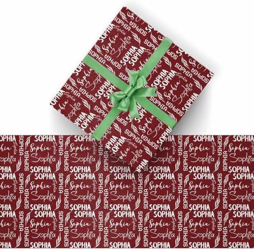 AOFUN Personalized Name Text Wrapping Paper Gift Wrap Funny Wrapping Papper Funny Gift Bags For Adults Cute Wrapping Paper Gift Wrap Funny 3 Rolls 58" x 23" - Image 2