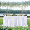 Table Skirt for Teacher Desk Classroom Wedding Baby Shower, White, 12ft by Genafy