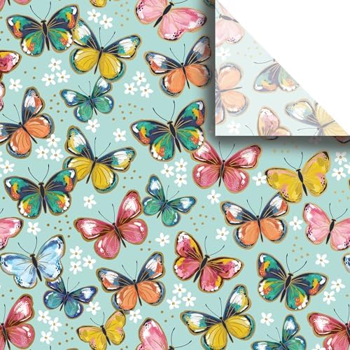 Jillson & Roberts 20" x 30" Printed Gift Tissue, Colorful Butterflies (48 Folded Sheets) by JILLSONROBERTS