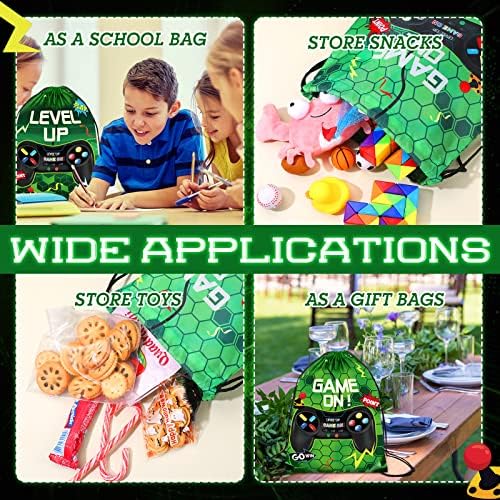Roowest 36 Pcs Video Game Party Favor Bags for Kids, Green - Image 4