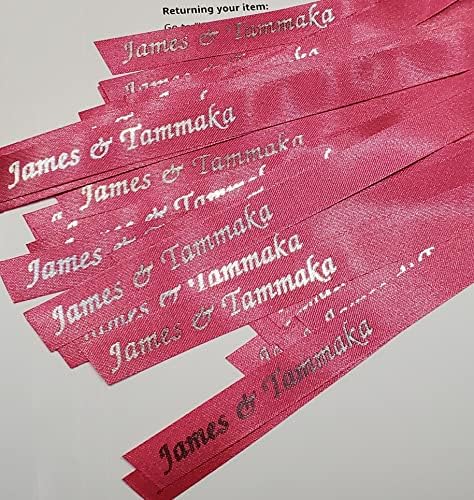 25 Personalized Ribbons Assesmbled Bows Custom Bridal Shower Favor Party Favors Wedding Bridesmaid Memorial Ribbons Funeral Baby Invitations Mis XV años Quinceanera (Fuchsia) - Image 6