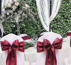 50 Pack Satin Burgundy Chair Sashes Bows for Wedding Party Thanksgiving Halloween Hotel Reception Restaurant Decorations, Event Decorations - Image 5