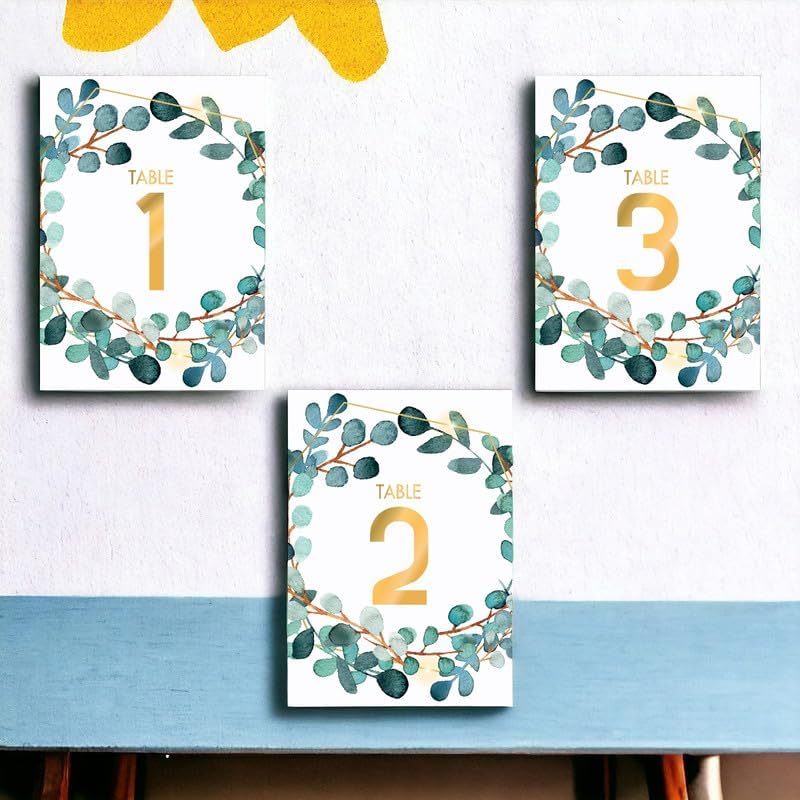 Eucalyptus Table Cards Number 1-50 Double Sided For Wedding Reception Event Party Baby Shower Birthday 4x6, AT-TABLE-CARD-838 - Image 4