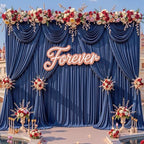 40x12ft Navy Blue Backdrop Curtains for Parties Wrinkle Free Fabric Backdrop Curtain Birthday Photo Drapes Backdrop for Wedding Baby Shower Bridal Photo Shoot Photography Back Drop 8 Panels 5x12FT - Image 3