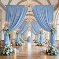 50ft×15ft Dusty Blue Backdrop Curtain for Wedding Parties by PartyVillage