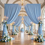 50ft×15ft Dusty Blue Backdrop Curtain for Wedding Parties by PartyVillage