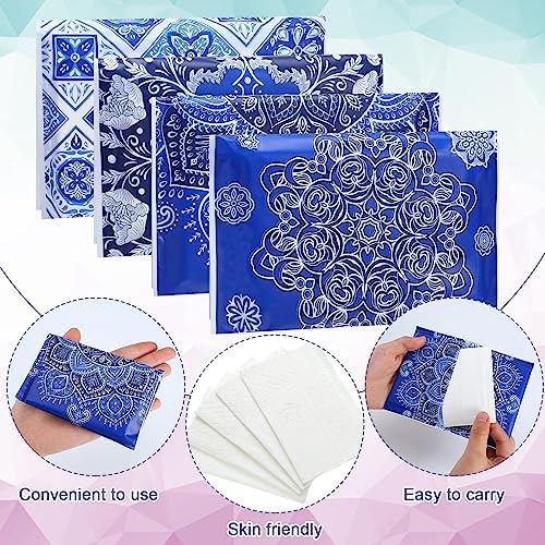 PerKoop 100 Pack Pocket Tissues Travel Slim Packs Small Facial Tissues Wallet Size Toilet Paper for Travel Guest Wedding Supplies, 4 Styles(Geometric Flower) - Image 3