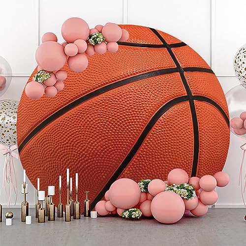 Renaiss 6.5x6.5ft Basketball Round Backdrop Cover Basketball Match Sports Meeting Circle Photography Background Basketball Theme Newborn Baby Shower Birthday Fans Party Decors Arch Photo Booth Props - Image 2