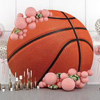 Renaiss 7.2x7.2ft Basketball Round Backdrop Cover Basketball Match Sports Meeting Circle Photography Background Basketball Theme Newborn Baby Shower Birthday Fans Party Decors Arch Photo Booth Props - Image 2