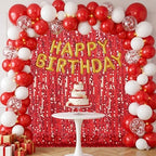 Red Big Payette Sequin Backdrop Curtain 2 Panels 2ftx8ft Sparkly Glitter Party Background for Birthday Holiday Wedding Event Decorations - Image 4
