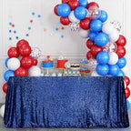 SquarePie Sequin Tablecloth 90x132 Inch Navy Blue for Wedding Party - Image 2