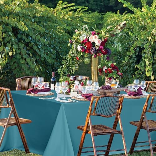 sancua Teal Tablecloths Rectangle, 6 Pack Table Cloth for 6 Foot Tables - Image 2