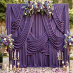 30ftx15ft Purple Backdrop Curtains for Parties, Wrinkle Free Polyester Purple Photo Backdrop Drapes 6 Panels 15 ft Long Back Drop Cloth for Wedding Birthday Photography Background Party - Image 3