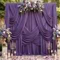 10ftx12ft Purple Backdrop Curtains for Wedding Parties, Wrinkle Free Polyester Photo Backdrop Drapes 2 Panels 12 ft Long Back Drop Cloth for Girl's Birthday Party Photography Background by Htper