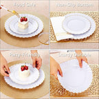 Ciaell 175 Piece White and Gold Plastic Plates for Weddings Parties - Image 6