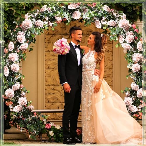 Riceshoot 4 Pcs 26 ft Artificial Flower Garland Eucalyptus,Pink - Image 5