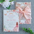 20 PCS 5.12x7.2 Butterfly Personalized Quinceanera Invitation, Customized XV Anos Laser Cut Invitation Cards with Envelopes (Rose Gold Personalized) by FEIYI