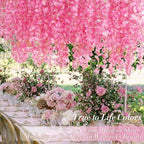 40 Pack Pink Wisteria Hanging Flowers, Fake Hanging Flowers for Decoration, Artificial Hanging Flowers,Vines for Bedroom,Flower Garland for Home,Party,Garden, Wall,Wedding Decoration(3.6 Ft/Pcs) - Image 5