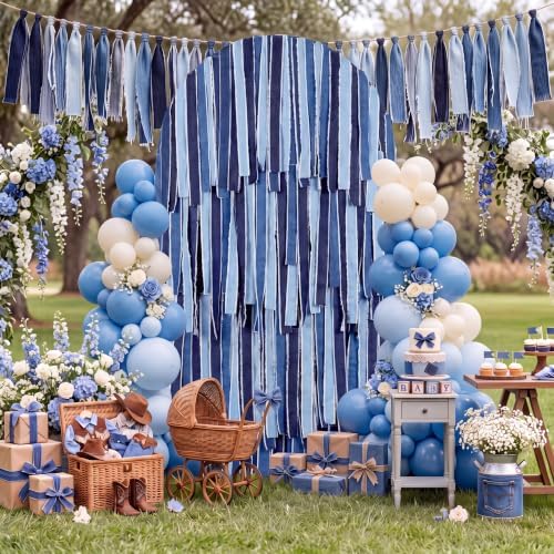 DIY Denim Arch Backdrop Kit, 12 Roll Frayed Blue Jean Ribbon by Unknown