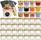 40 Pack 4 oz Mini Mason Jars with Golden Lids by EKKOVLAforHomeKitchen