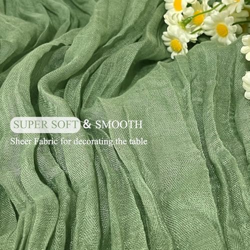 20Pack Sage Green Cheese Cloth Table Runner 20x120inch Gauze Table Runners - Image 5