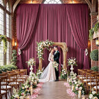 20ftx12ft Burgundy Backdrop Curtains for Parties, Wrinkle Free Polyester Burgundy Photo Backdrop Drapes 4 Panels 12 ft Long Back Drop Cloth for Wedding Birthday Photography Background Party - Image 7