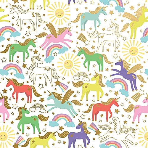 Jillson Roberts Gift Wrapping Paper, Unicorn (8 Rolls 5ft x 30in) by JILLSONROBERTS
