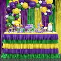 Mardi Gras Party Table Skirt Yellow Green Purple Table Skirts Mardi Gras Decorations for Carnival Masquerade Parade Party 9ft by Besutolife