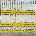LOVENSPIRE Artificial Jasmine Marigold Garland for Festive Decorations - Indian Flowers for Wedding, Diwali, Day of the Dead, Outdoor Wall Hanging & Indoor Home Decor 1.5Feet / 6Strings - Image 2