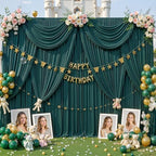 40x10ft Hunter Green Backdrop Curtain for Parties Wrinkle Free Fabric Backdrop Curtain Birthday Party Photo Backdrop Drapes for Wedding Baby Shower Christmas Photography Back Drop 8 Panels 5x10FT - Image 5