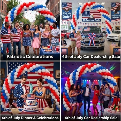 PMU DIY Professional Balloon Arch Premiere Kit (Patriotic Red, White, and Blue) Balloon Garland for Party Decoration, Decoration Kit for Birthday Party, Graduation, Baby Shower(41703-61646-48102)Pkg/1 - Image 7