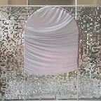HUAYI Pink Ripples Pattern Arch Backdrop Cover for Birthday Party Wedding Baby Shower Decorations Chiara Backdrops Arched Wall Frame Stands Covers Props GP-456 3ft * 5ft - Image 3