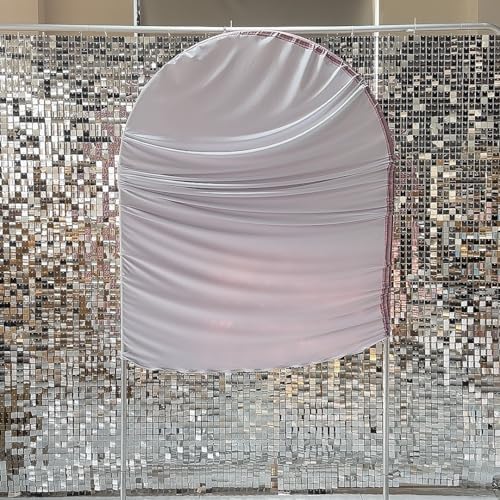 HUAYI Pink Ripples Pattern Arch Backdrop Cover for Birthday Party Wedding Baby Shower Decorations Chiara Backdrops Arched Wall Frame Stands Covers Props GP-456 4ft * 7ft - Image 3