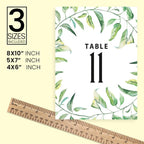 Green Leaves Design Table Number Cards Double Sided Party Table Numbers for Reception Baby Shower Anniversary Birthday Bridal Party 5x7 100 Pcs - Image 4