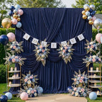 50ft x 10ft Navy Blue Backdrop Curtains, Navy Blue Drapes Backdrop Fabric - Image 6